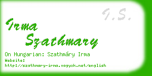 irma szathmary business card