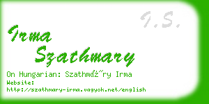 irma szathmary business card